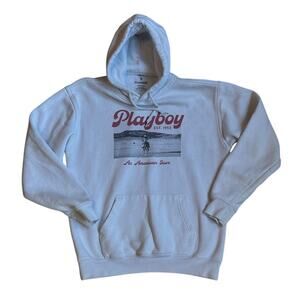 Playboy Desperado white western horse graphic pullover hoodie‎ sweatshirt SIZE M